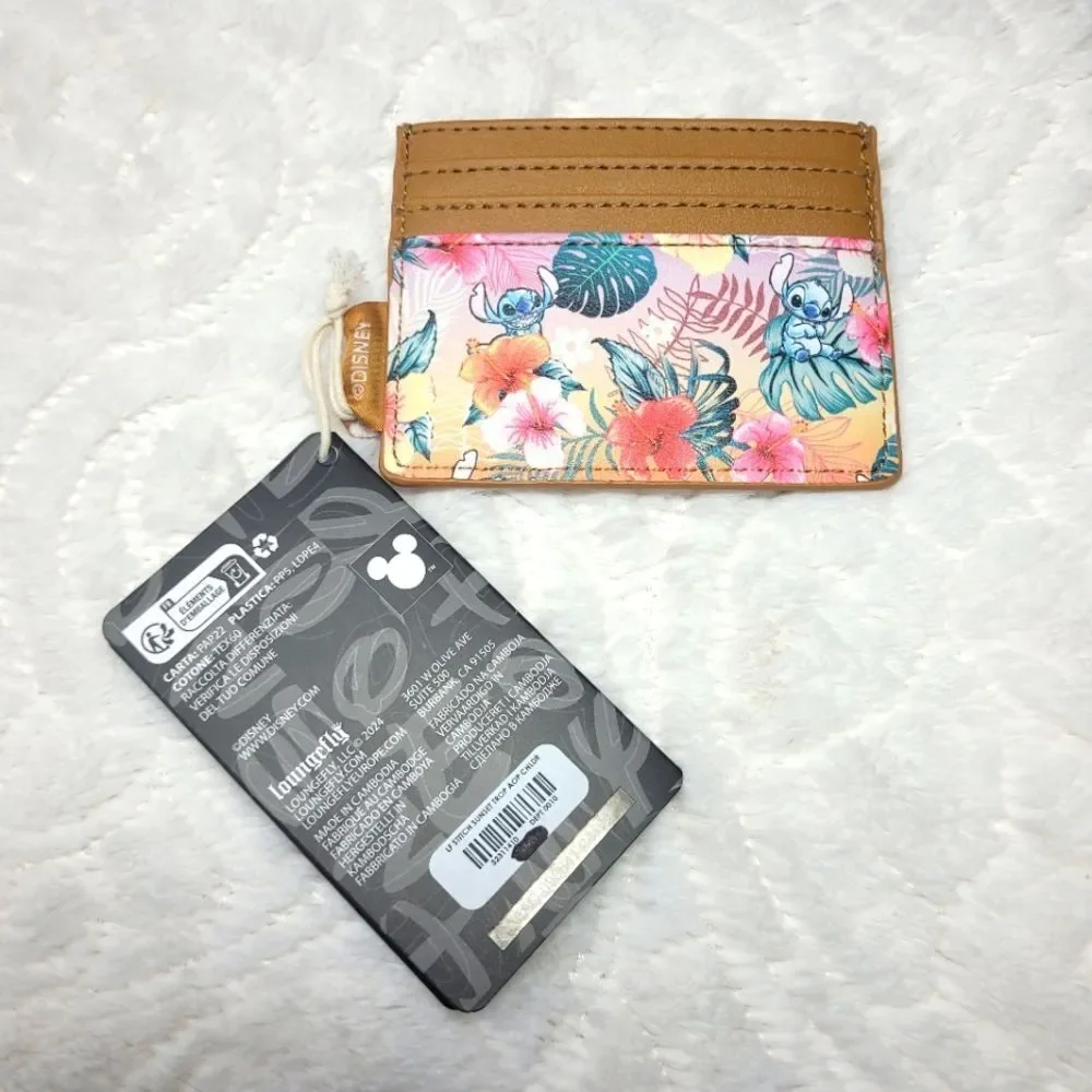 Loungefly Disney Stitch Tropical Flower Sunset Card Holder New OOS